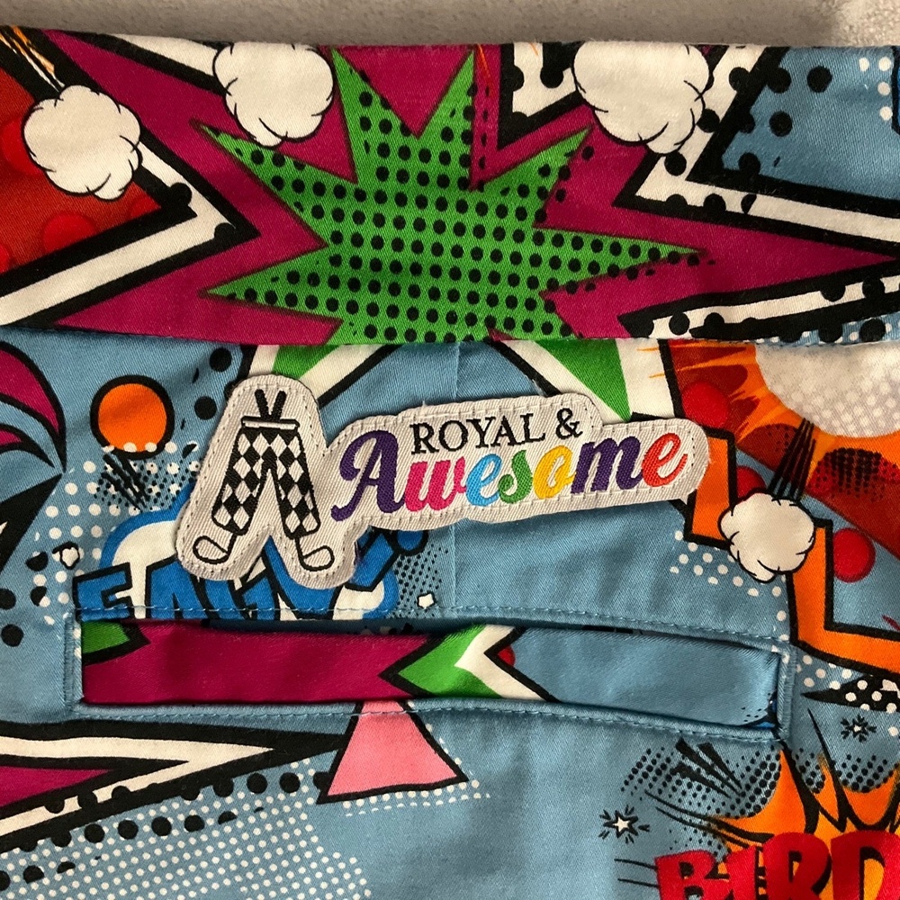 NWOT Royal & Awesome Multicolored Comic‎ Print Retro Skirt With Pockets Size 6 - Picture 6 of 9